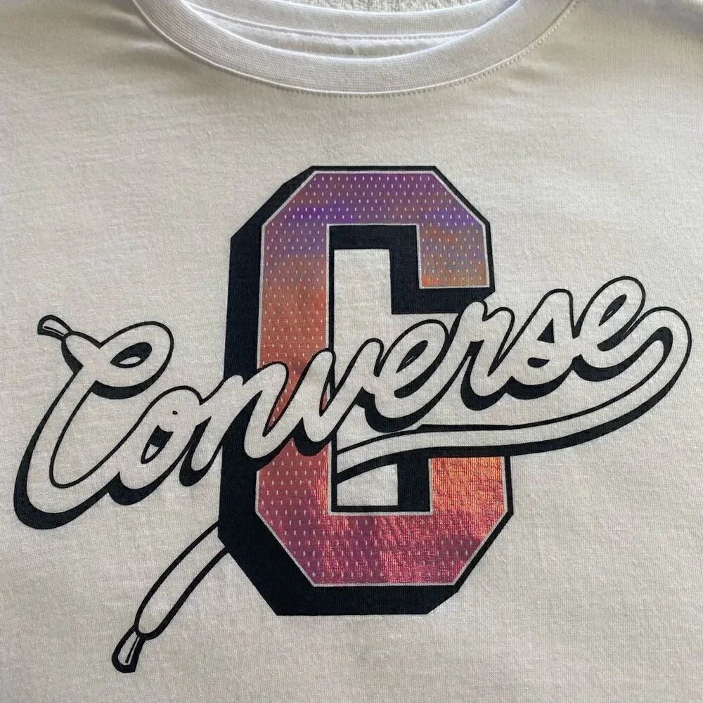 CONVERSE GIRLS Iridescent Varsity Boxy Tee - Picture 2 of 6